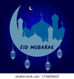 Eid Mubarak islamic design background. Creative Design Template vector illustration.