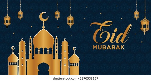 EID Mubarak islamisches Design mit Kalligrafie und Ornament. Wünschen Sie EID auf dem Festival von Ramadan Kareem oder anderen Eid - ul - Adha Festival.