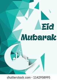 Eid Mubarak islamic design crescent moon