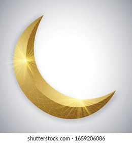 Eid Mubarak islamic design crescent moon background. Ramadan kareem festival.
