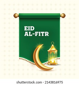 Eid Mubarak islamic design crescent moon, Ramadan kareem