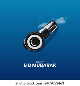 Diseño islámico de Eid Mubarak. Anuncios creativos de Eid ul fitr.