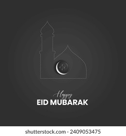 Diseño islámico de Eid Mubarak. Anuncios creativos de Eid ul fitr.