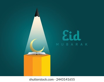 Eid Mubarak Islamische Bildung Hintergrund Vorlage Vektor-Illustration.