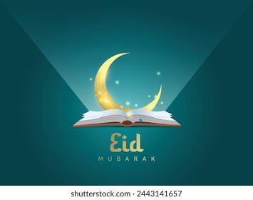 Eid Mubarak Islamic education background template vector Illustration.