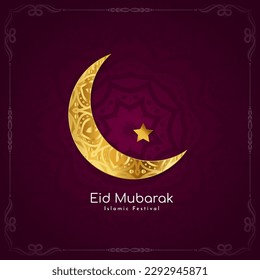 Eid Mubarak Islamic festival beautiful greeting background design vector