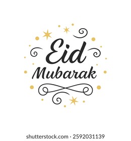Eid Mubarak Islamic Festival Celebration typography