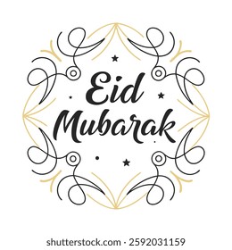 Eid Mubarak Islamic Festival Celebration typography