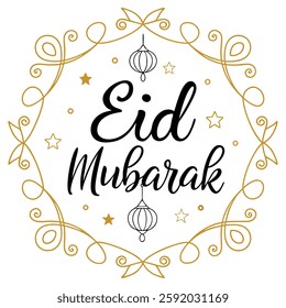 Eid Mubarak Islamic Festival Celebration typography