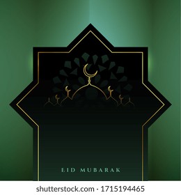eid mubarak islamic festival wishes card design