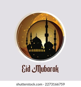 eid mubarak diseño islámico a todo color 