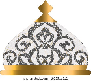 Eid Mubarak islamic greeting arabic calligraphy with morocco pattern islamic vector design