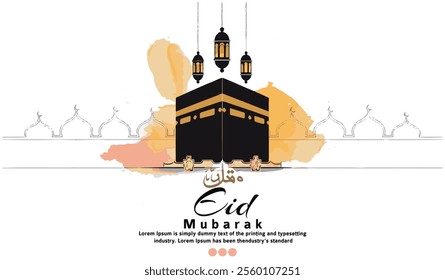Eid mubarak islamic greeting banner background. POSTER banner