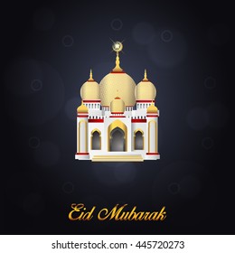 Eid Mubarak Islamic Greeting Banner Design Background
