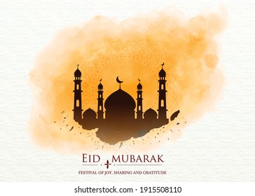 Eid mubarak islamic greeting card , poster,  banner design, vector illustration
