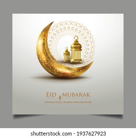 Eid mubarak islamic greeting card , poster,  banner design, vector illustration
