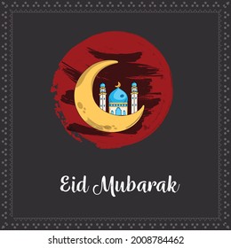Eid mubarak islamic Grußkarte , Poster, Banner Design, Vektorgrafik