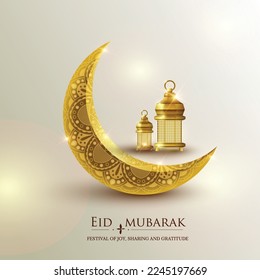 Eid mubarak islamic greeting card , poster,  banner design, illustration