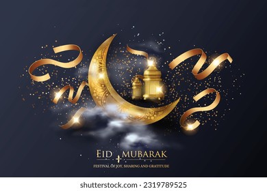 Eid mubarak islamic greeting card , poster,  banner design, vector illustration
