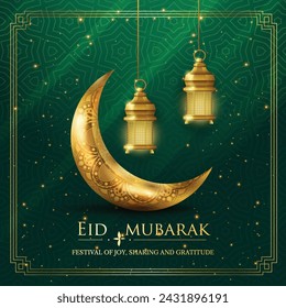 Eid mubarak islamic greeting card , poster,  banner design, vector illustration
