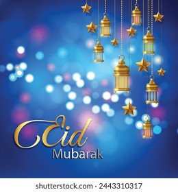 Islamische Eid-Mubarak-Grußkarte , Poster, Banner-Design, Vektor-Illustration