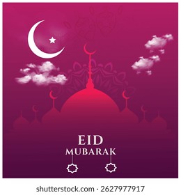 Eid mubarak islamic greeting card , poster, banner design, vector illustration 