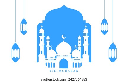 Eid Mubarak islamic greeting design template. Vector illustration