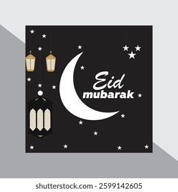 Eid Mubarak Islamic greeting design