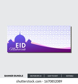 Eid Mubarak is an Islamic holiday throughout the world. This islamic banner can be used for social media, advertising, campaign and others.