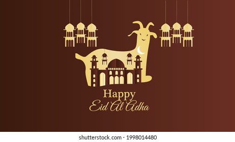 Eid Mubarak Islamic illustration background template