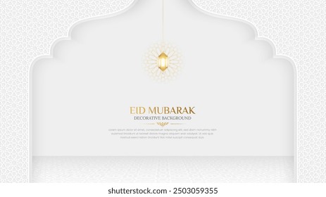 Fondo islámico de lujo de Eid Mubarak con adorno y patrón árabe