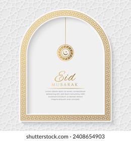 Eid Mubarak Islamic ornamental greeting card template