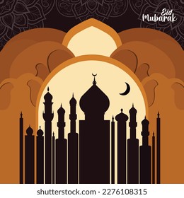 Eid Mubarak fondo islámico ramadan, tarjeta de deseo ilustración vectorial Eid Al Adha