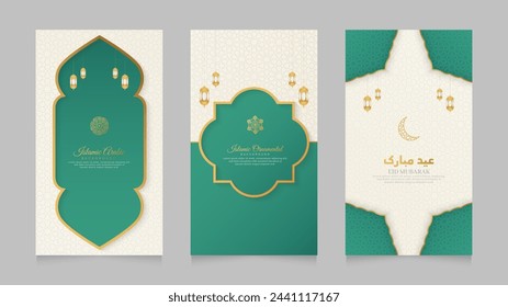 Eid Mubarak Islamic Realistic Social Media Stories Collection Template