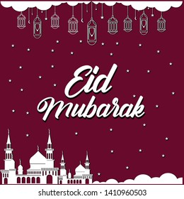 Eid Mubarak islamic simple design