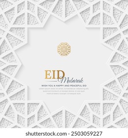 Eid Mubarak Islamic social media post, Islamic art with geometric patterns