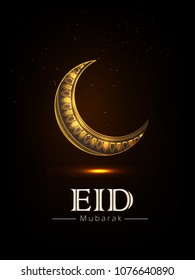 Eid Mubarak Islamic vector design greeting card template with arabic calligraphy ,beautiful illuminated arabic lamp and hand drawn calligraphy lettering for Saudi Arabia and muslim festival EID