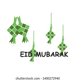 Eid Mubarak Islamic vector design greeting card template.