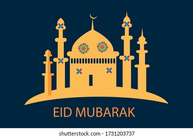 Eid Mubarak Islamic vector design greeting card template