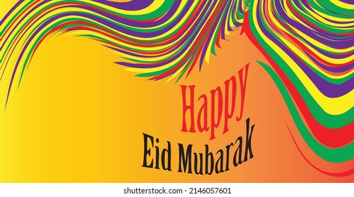 Plantilla de tarjeta de felicitación para diseño vectorial islámico Eid Mubarak