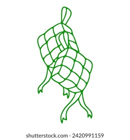 Línea de vectores Eid Mubarak Ketupat