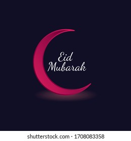 Eid Mubarak label on a black background- Vector illustration