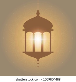
Eid mubarak lantern background vector