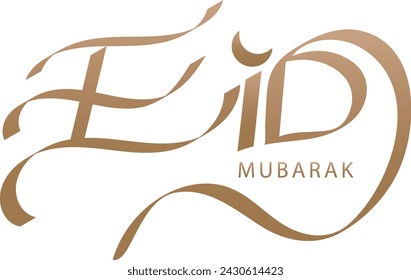 Diseño vectorial estilo letra de Eid Mubarak, Ramadán Mubarak Caligrafía en inglés y árabe