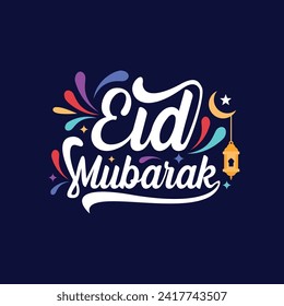 Eid Mubarak Letter Vector Design