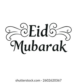 Eid Mubarak lettering card. Vector calligraphy isolated on white background..eps
