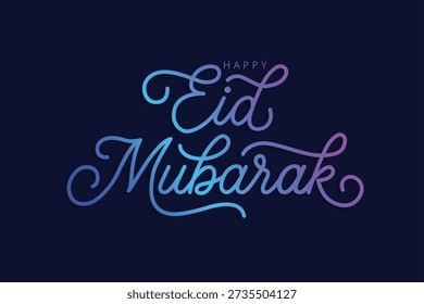Letras de Eid mubarak en color degradado. Elegante texto eid mubarak. Utilizable para saludos islámicos y redes sociales