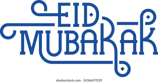 Eid Mubarak lettering. islamic greeting end of ramadhan eid calligraphy isolated on white background for your design vector illustration