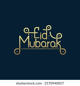 Eid Mubarak Lettering Typography. Eid ul-Fitr, Eid ul-Adha greeting card, flyer and banner