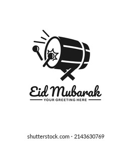 Eid mubarak logo design vector